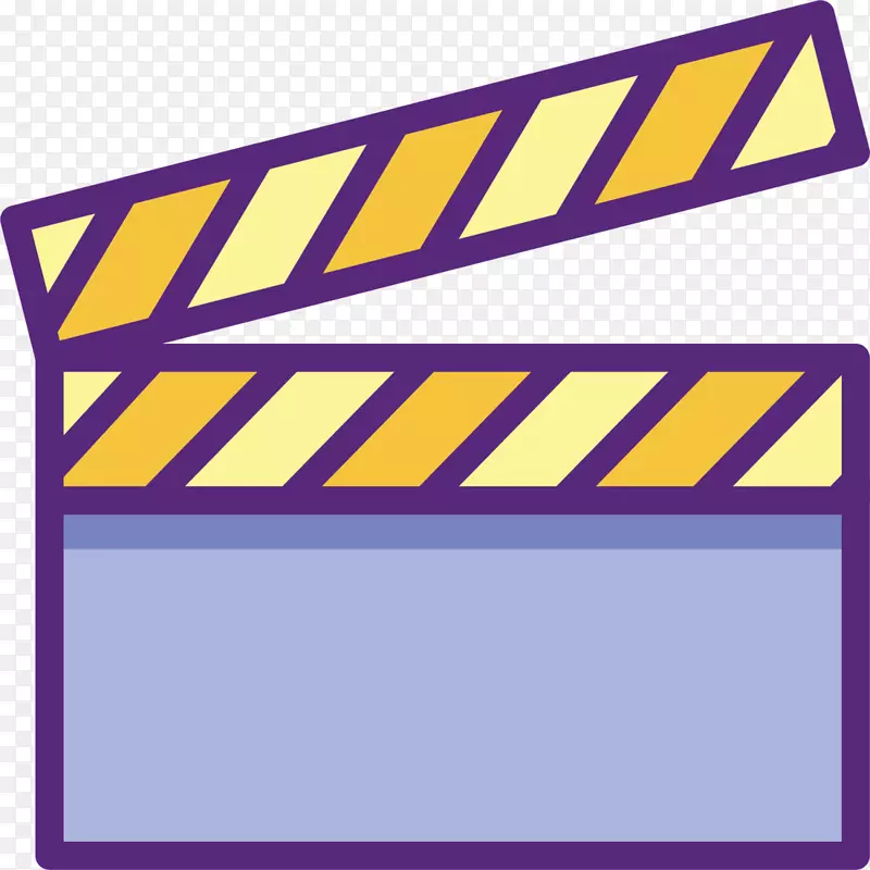 紫色卡通电影场记板