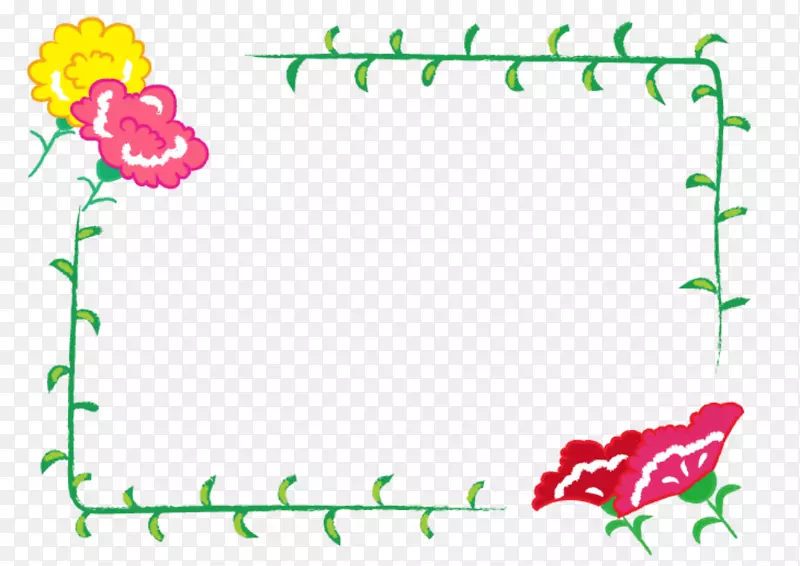 绿色春季花朵框架