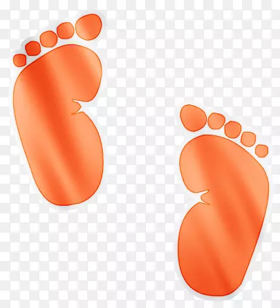 橙色脚印