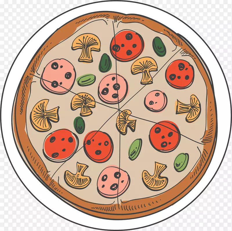 咖啡色蘑菇披萨