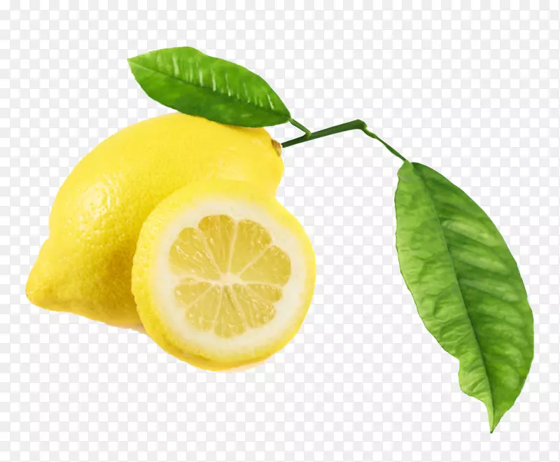 新鲜黄柠檬微距特写