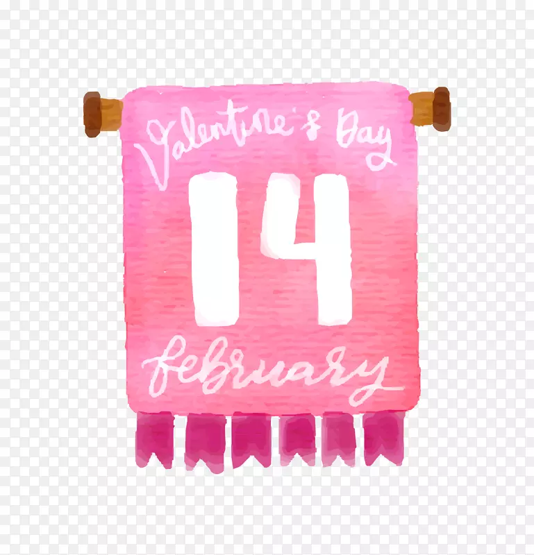 粉色手绘日历挂件