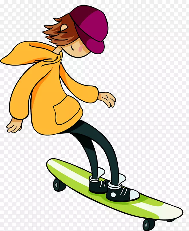 滑滑板的帅气女孩