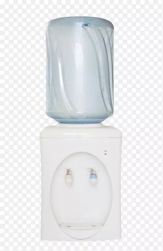 蓝色解渴饮水机上的塑料瓶饮用水