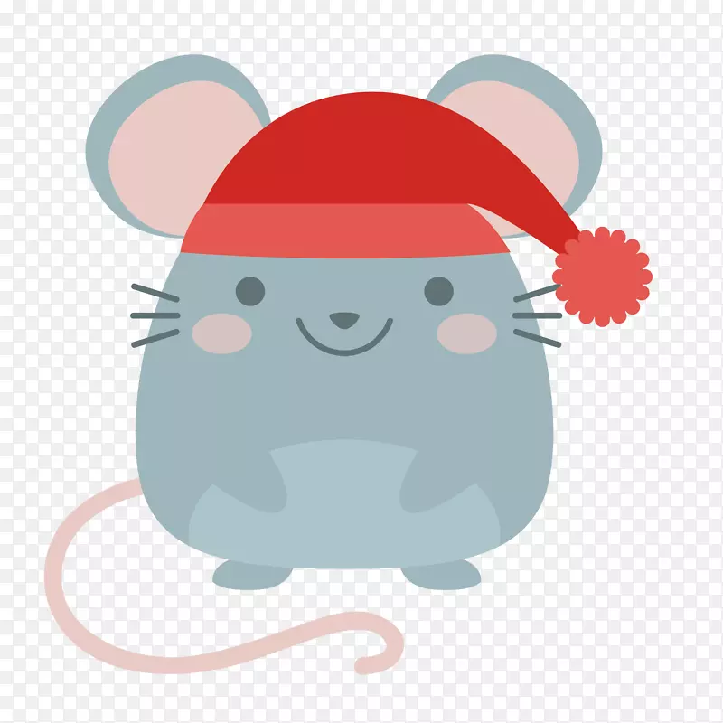 戴帽子可爱灰色老鼠