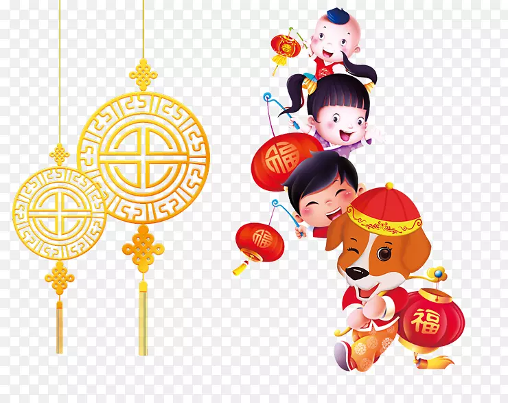 2018年春节海报手绘中国娃娃