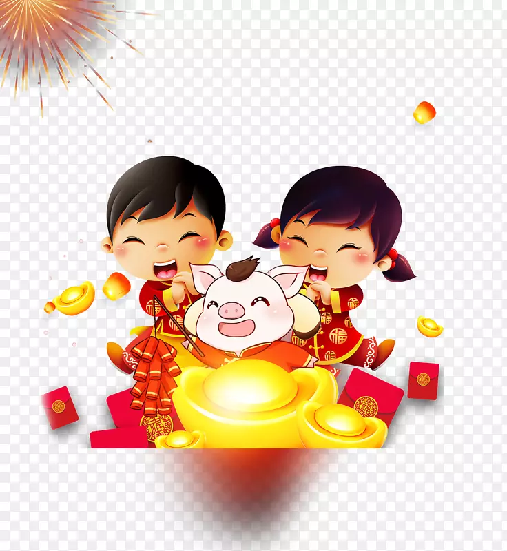 2019猪年春节娃娃
