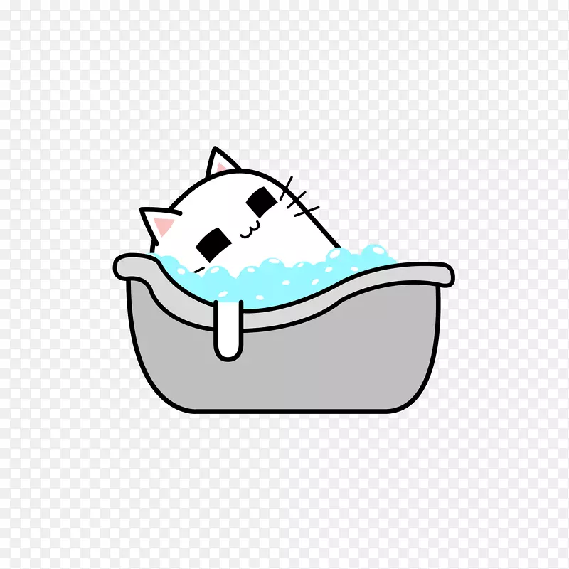 正洗澡的可爱猫咪矢量图案