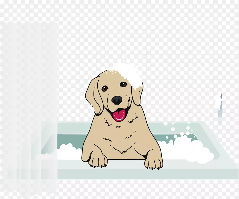 矢量图小狗洗澡