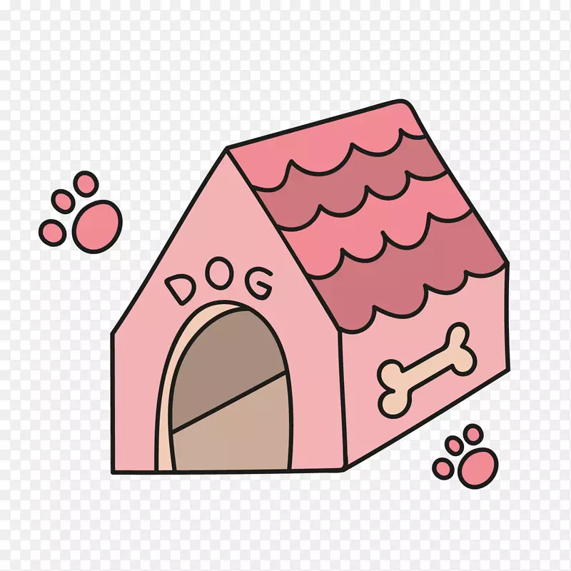 粉色宠物狗狗窝矢量图