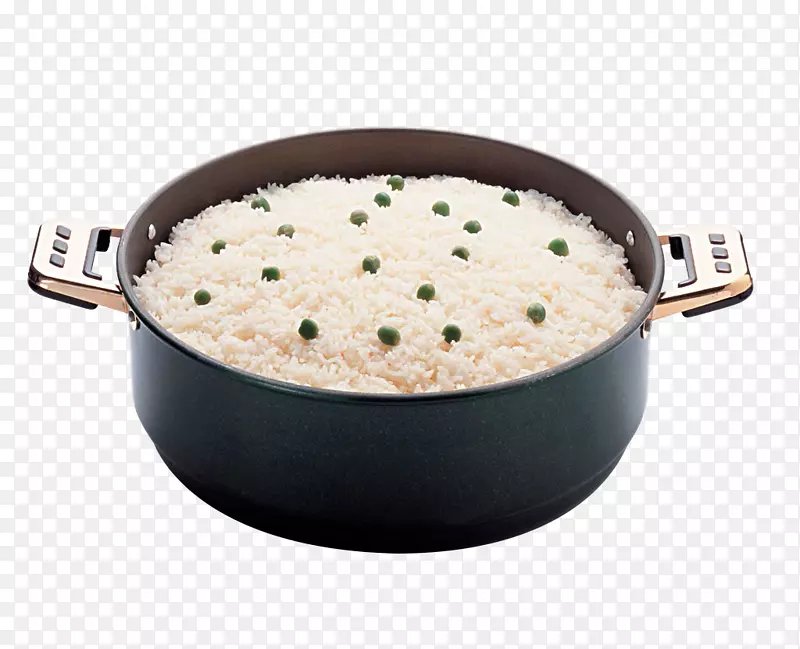 一碗白色青豆蒸米饭