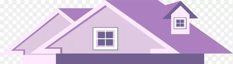 浅紫色矢量卡通木屋顶