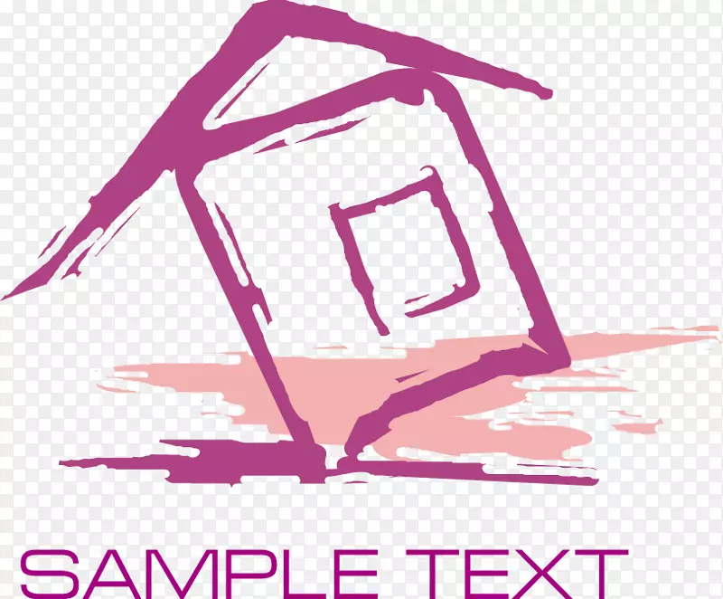 抽象紫色房子字母图案