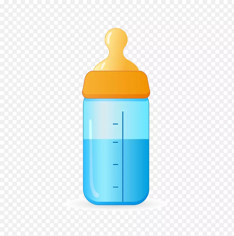 蓝色卡通婴儿奶瓶