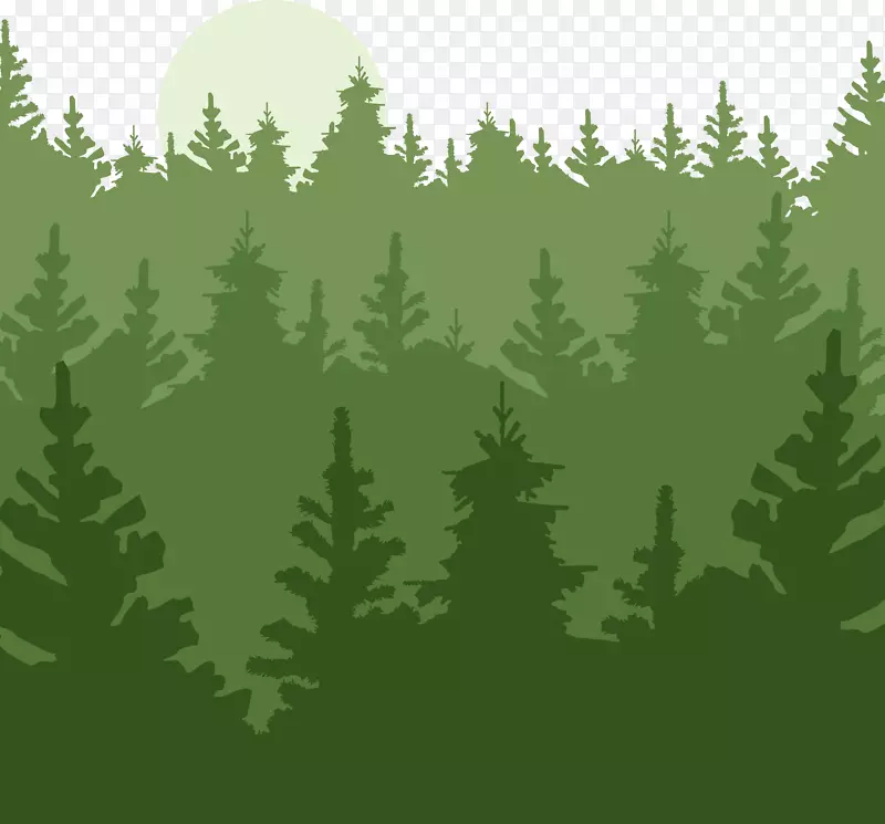 一片茂密的绿色树林