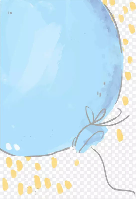 儿童节手绘蓝色气球