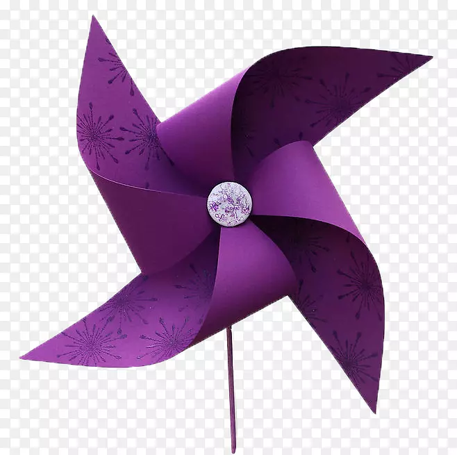 紫色手工装饰风车