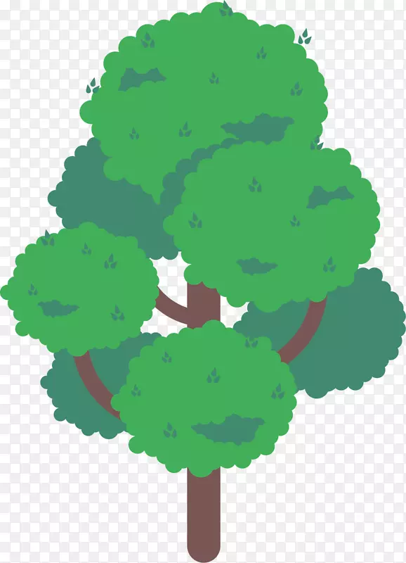 矢量图绿色的小树