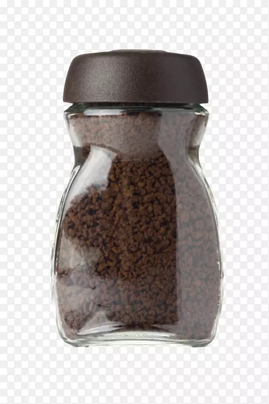 装满速溶咖啡的广口瓶实物