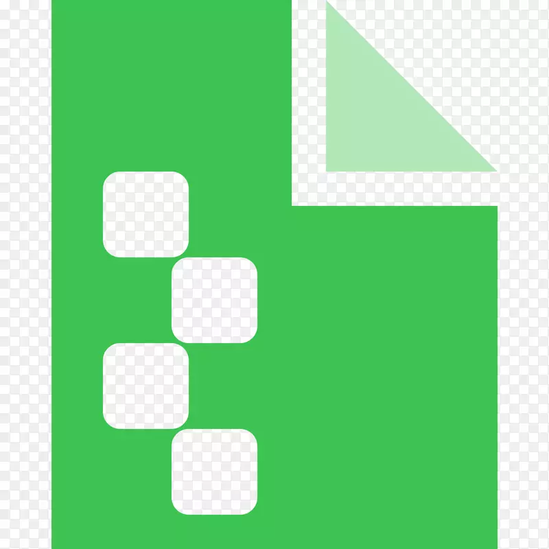 绿色方形扁平化文档元素