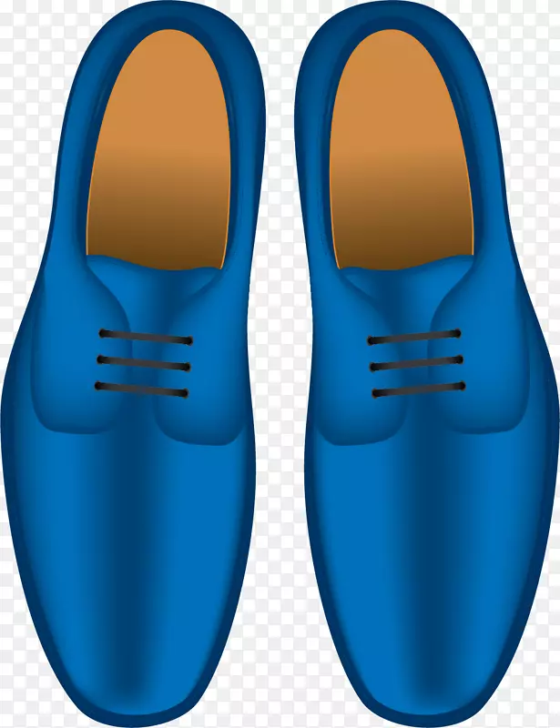 蓝色扁平风格一双皮鞋