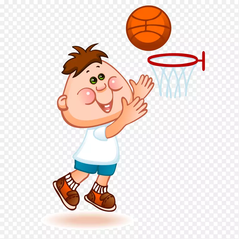 卡通打篮球的男孩设计