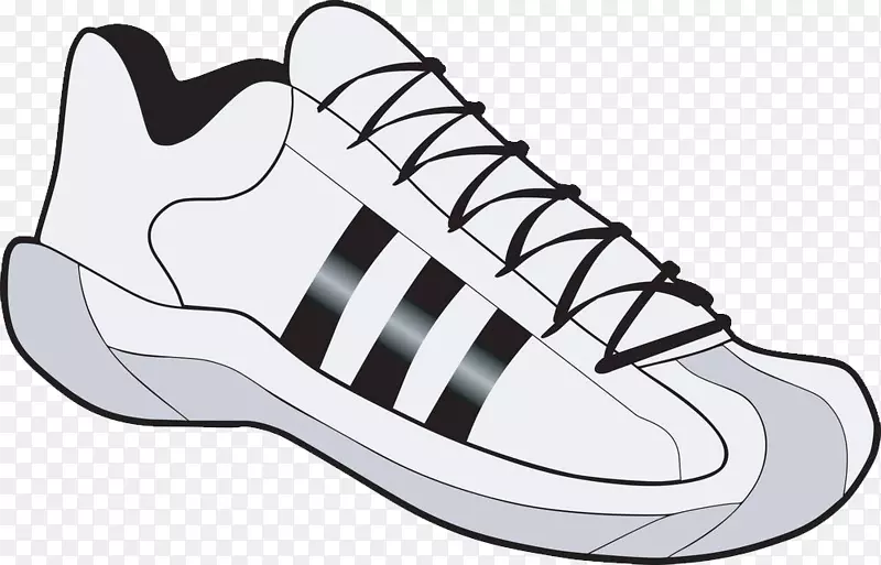 黑纹白色运动鞋PNG下载