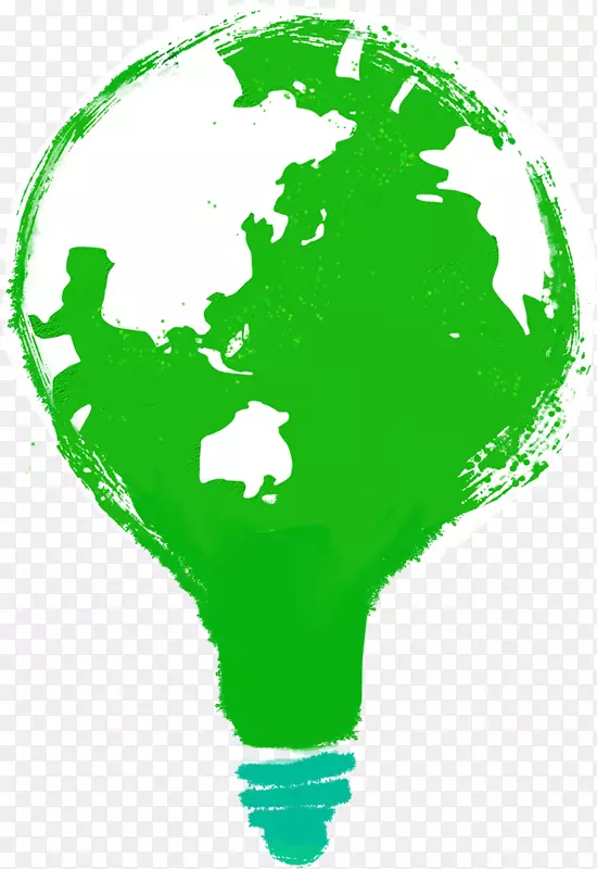绿色涂鸦环保灯泡