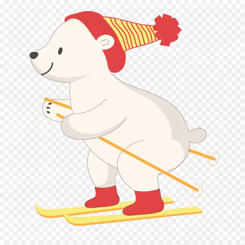 一只正在滑雪的北极熊