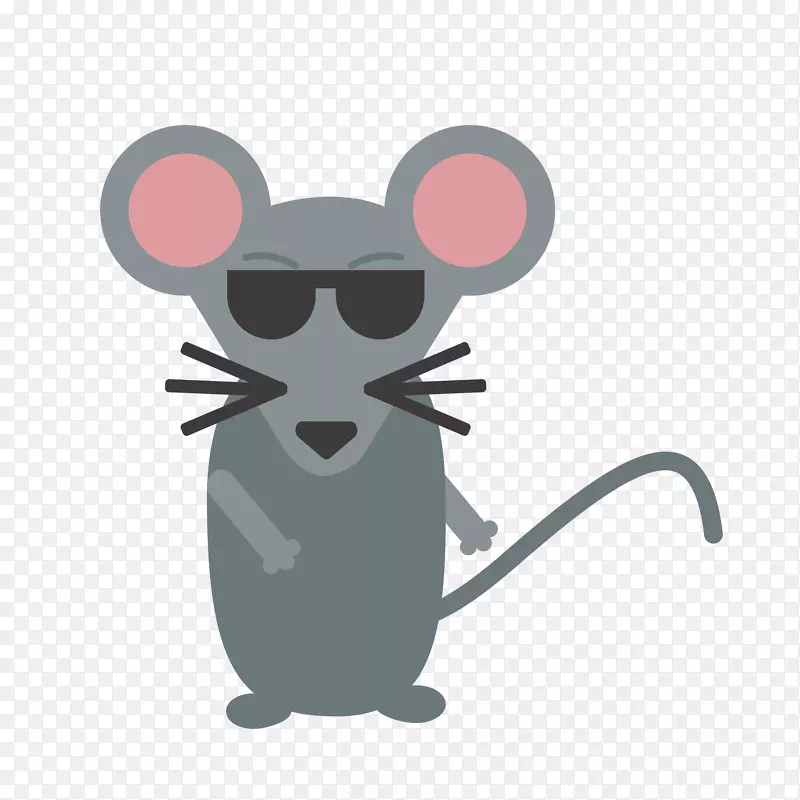戴墨镜的小老鼠图案