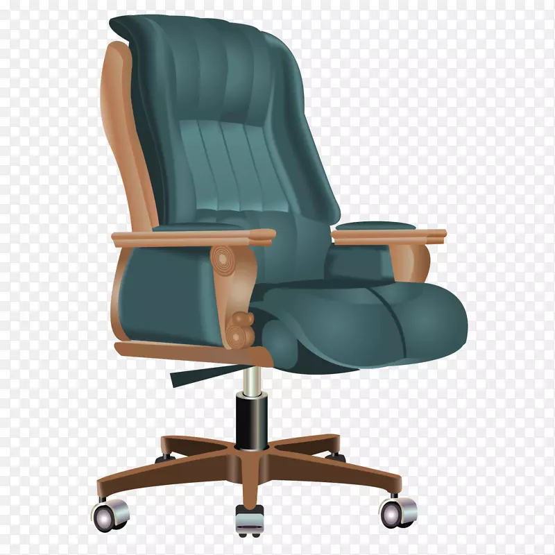 绿色木质老板椅