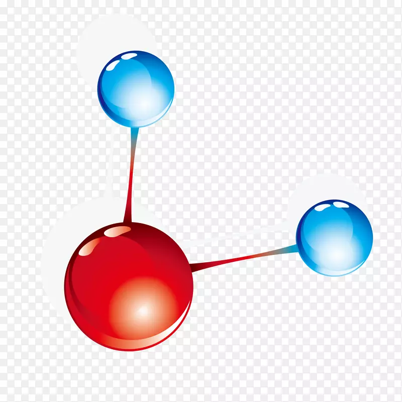 红蓝色圆球分子结构矢量