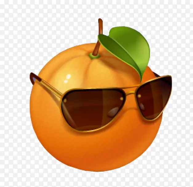 戴墨镜的橙子