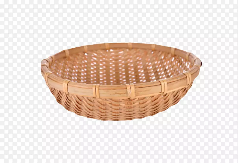 棕色容器用于晾晒的篮子编织物实