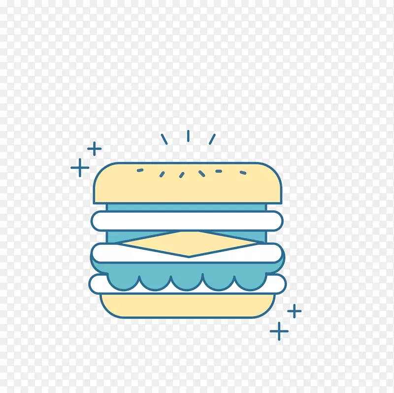 卡通简约美食装饰广告设计汉堡