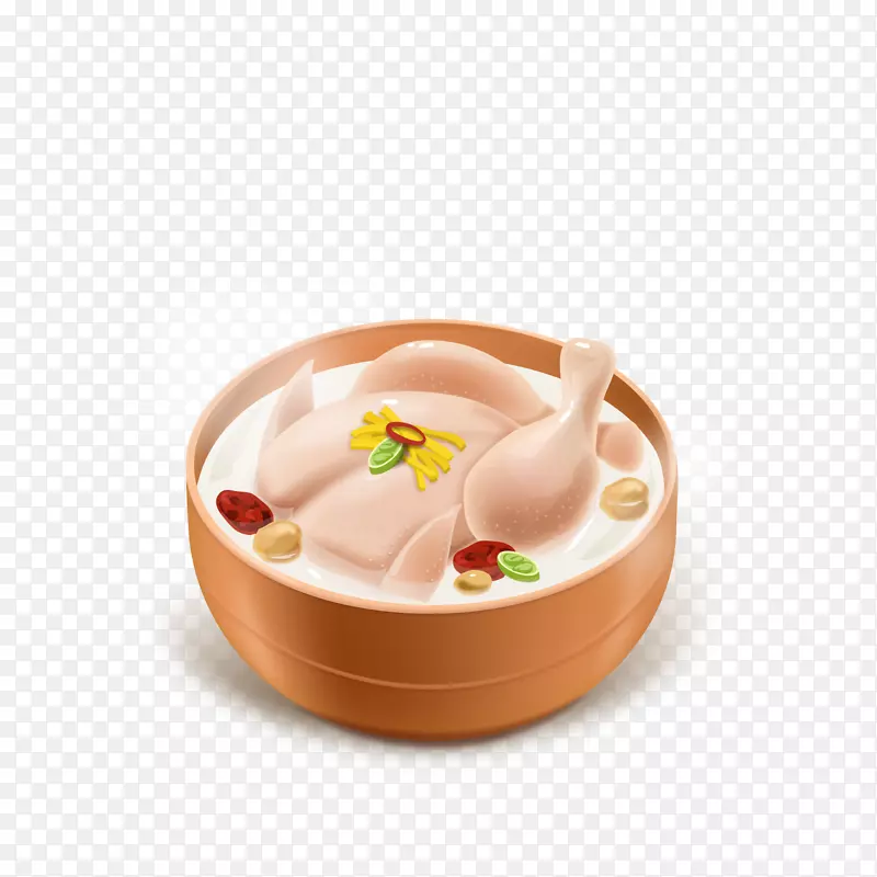灰色圆弧鸡汤食物元素