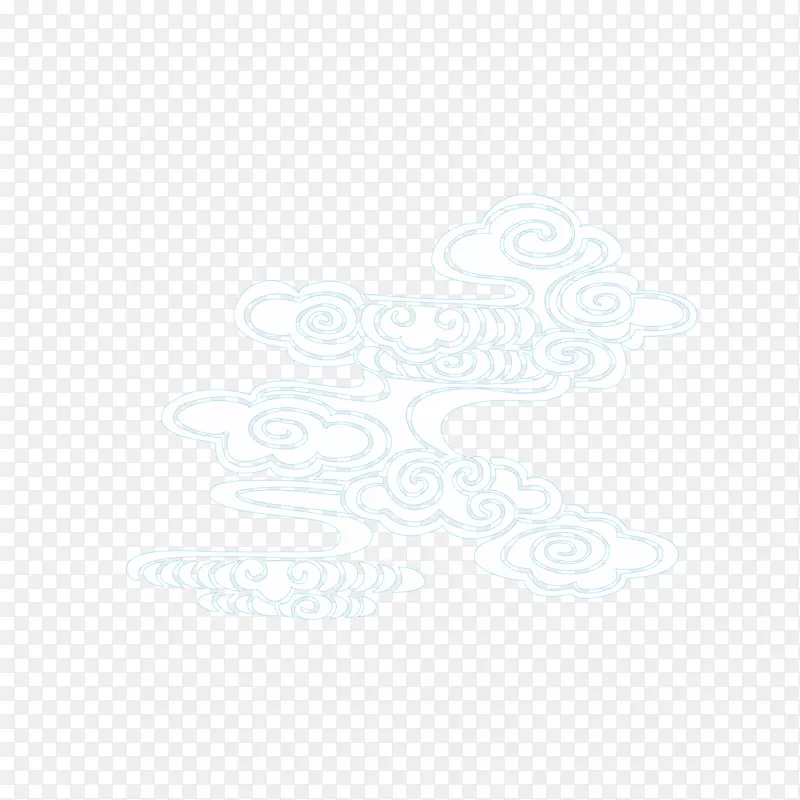 矢量手绘创意白云