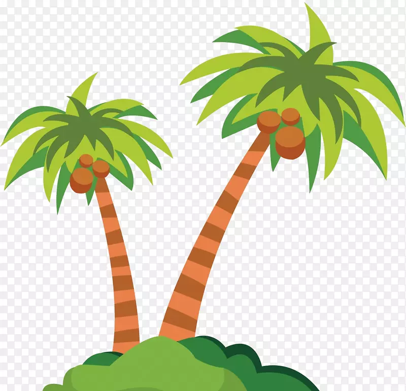 沙滩上椰子树