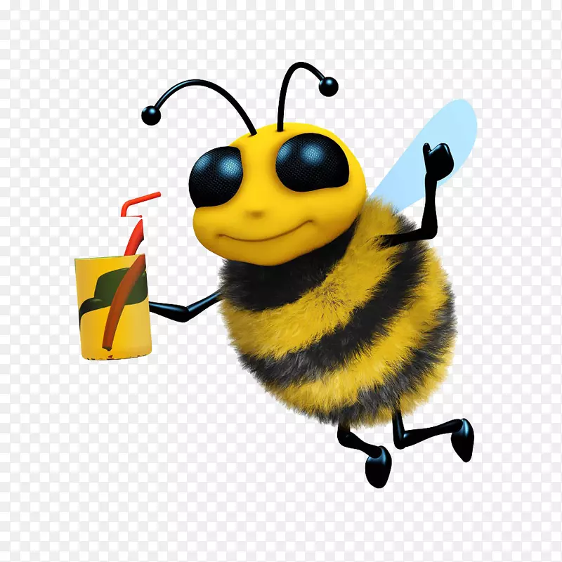 蜜蜂喝饮料