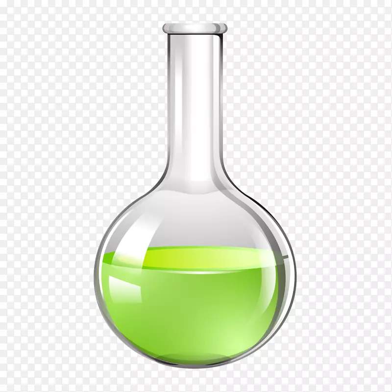绿色圆弧化学反应烧杯元素