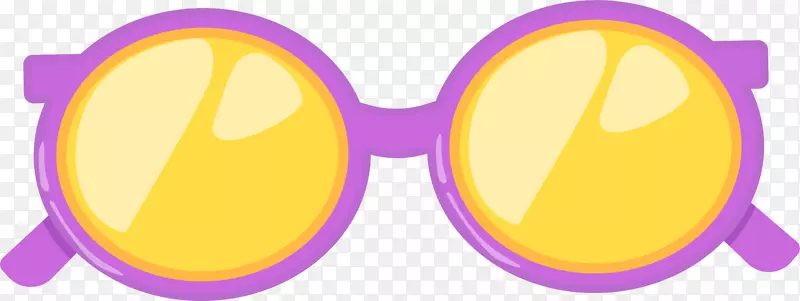 黄色卡通扁平眼镜