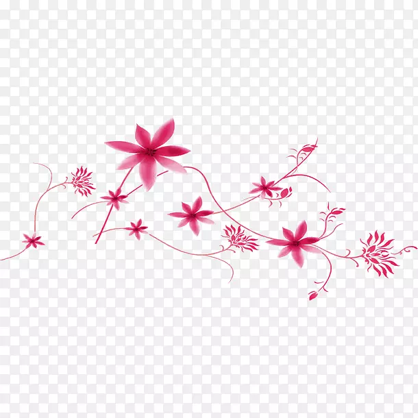 教师节红色唯美水墨梅花装饰图案