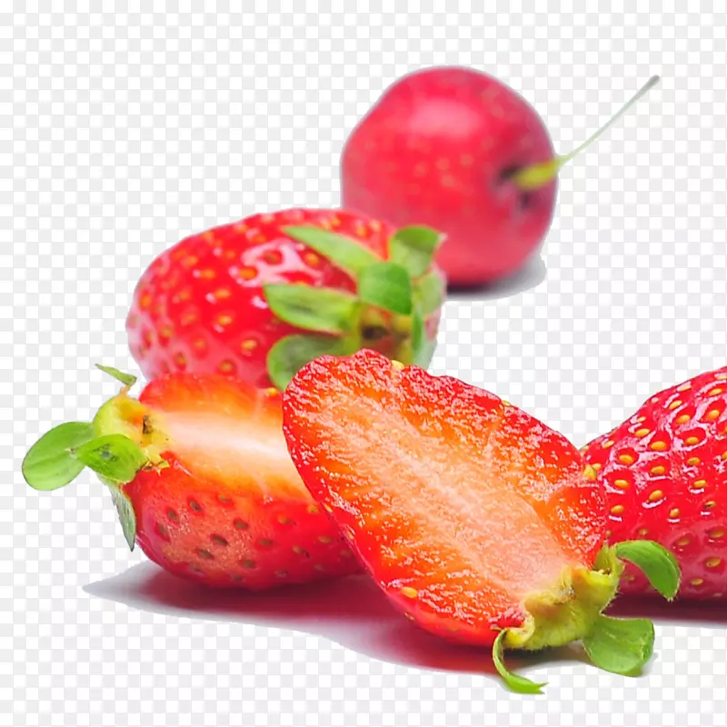 草莓切开的草莓水果苹果