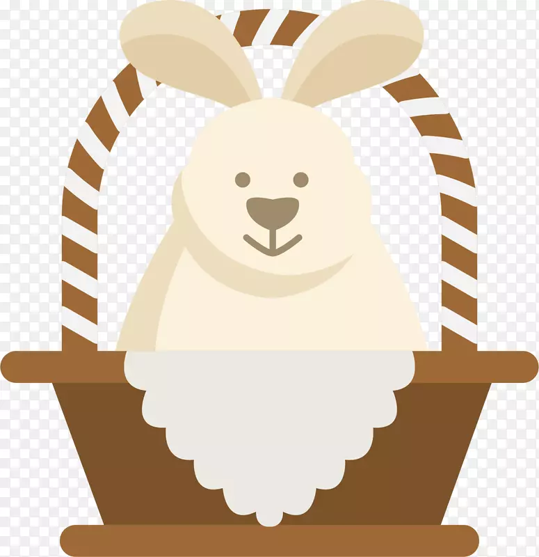矢量图篮子里的小白兔