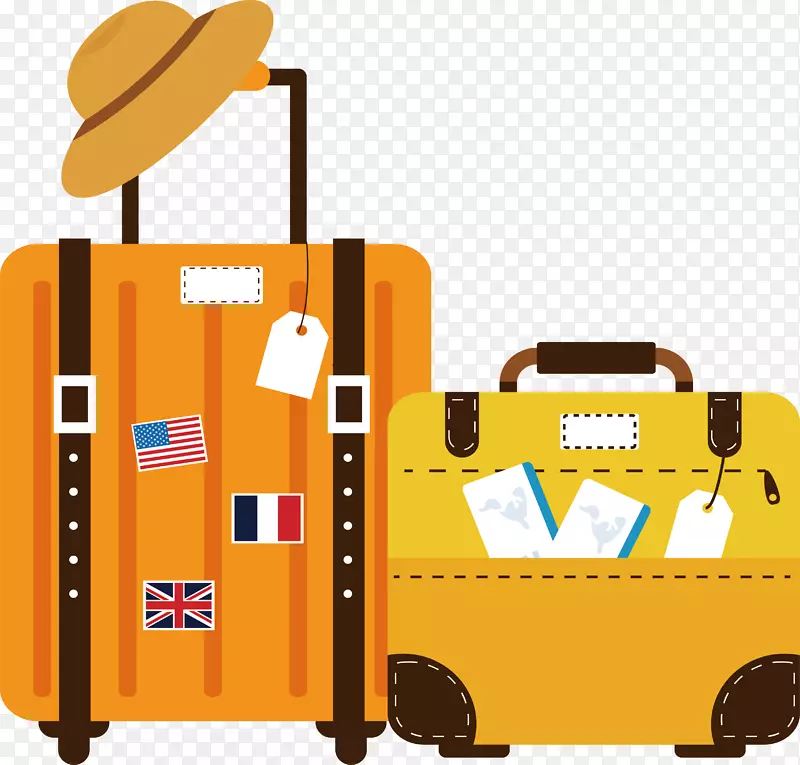 黄色系旅游行李箱