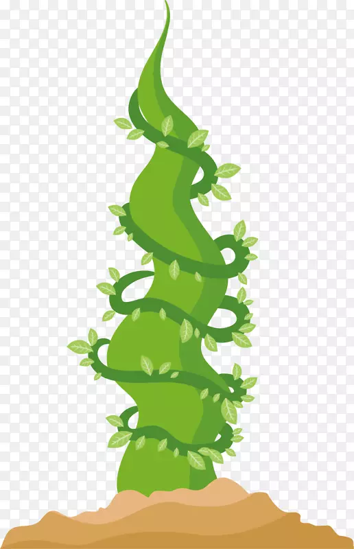 绿色藤蔓矢量豆茎