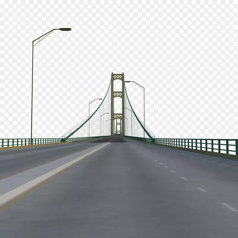 桥灯灰色马路大铁索桥