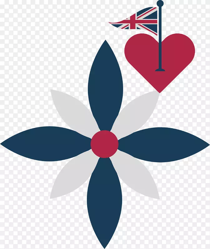 不规则图形英国旅游米字旗装饰素