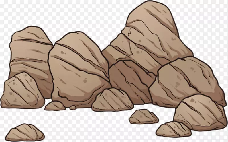 卡通手绘棕色石头子石子