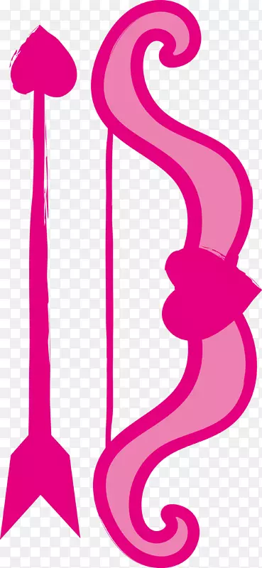 卡通粉色爱心弓箭